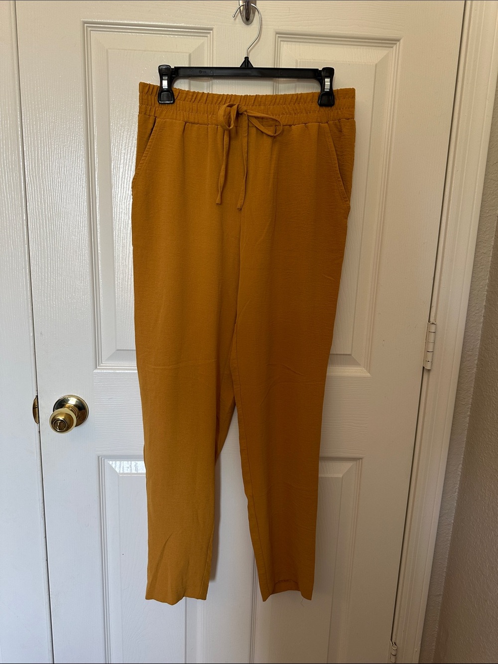 Womens Mustard Drawstring Trousers